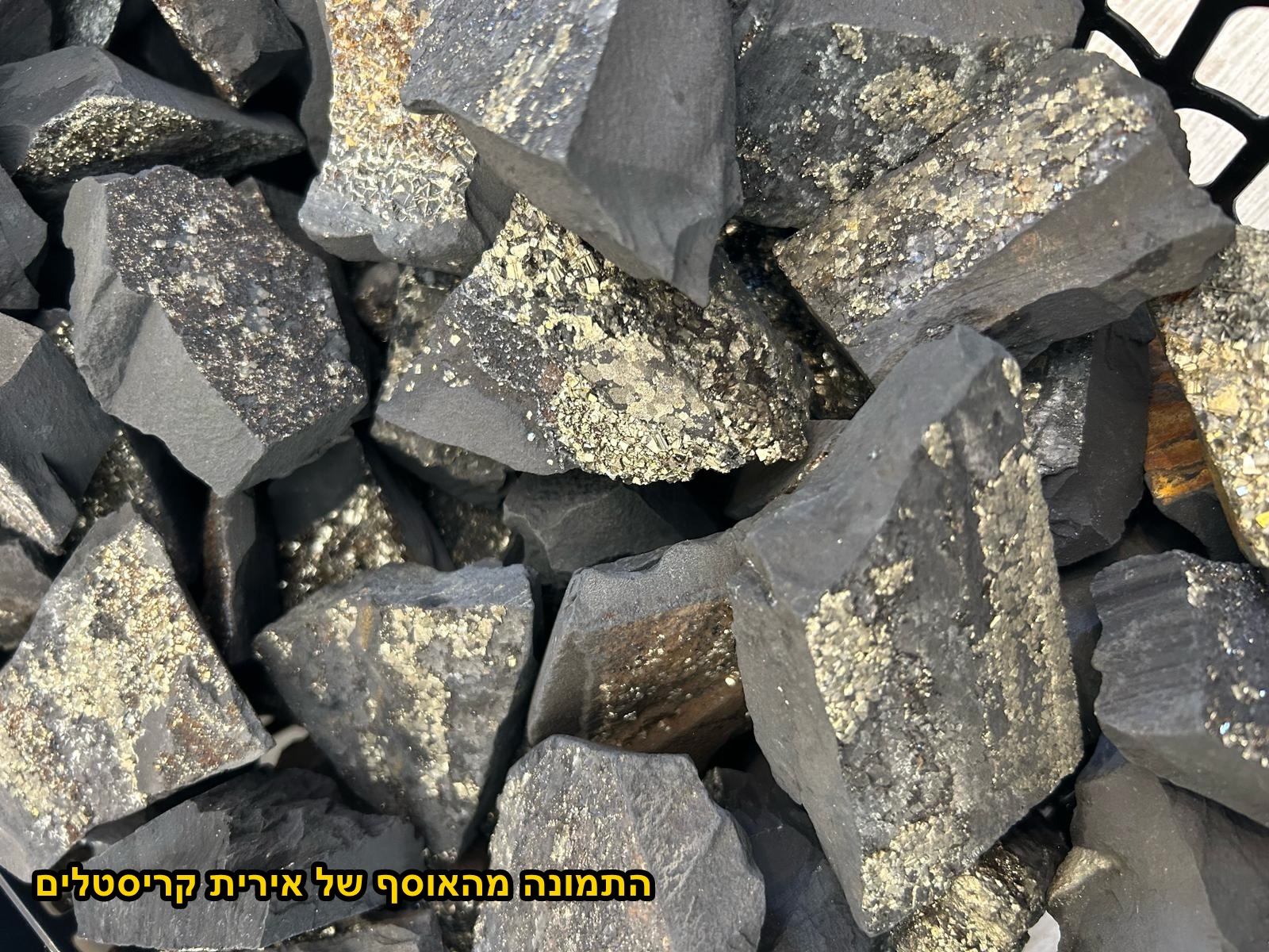 גושים של פיריט עם שונגית. מהאוסף של "אירית קריסטלים" www.iritltd.com